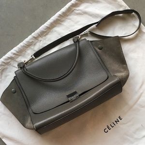 Celine Trapeze Handbag In Almond